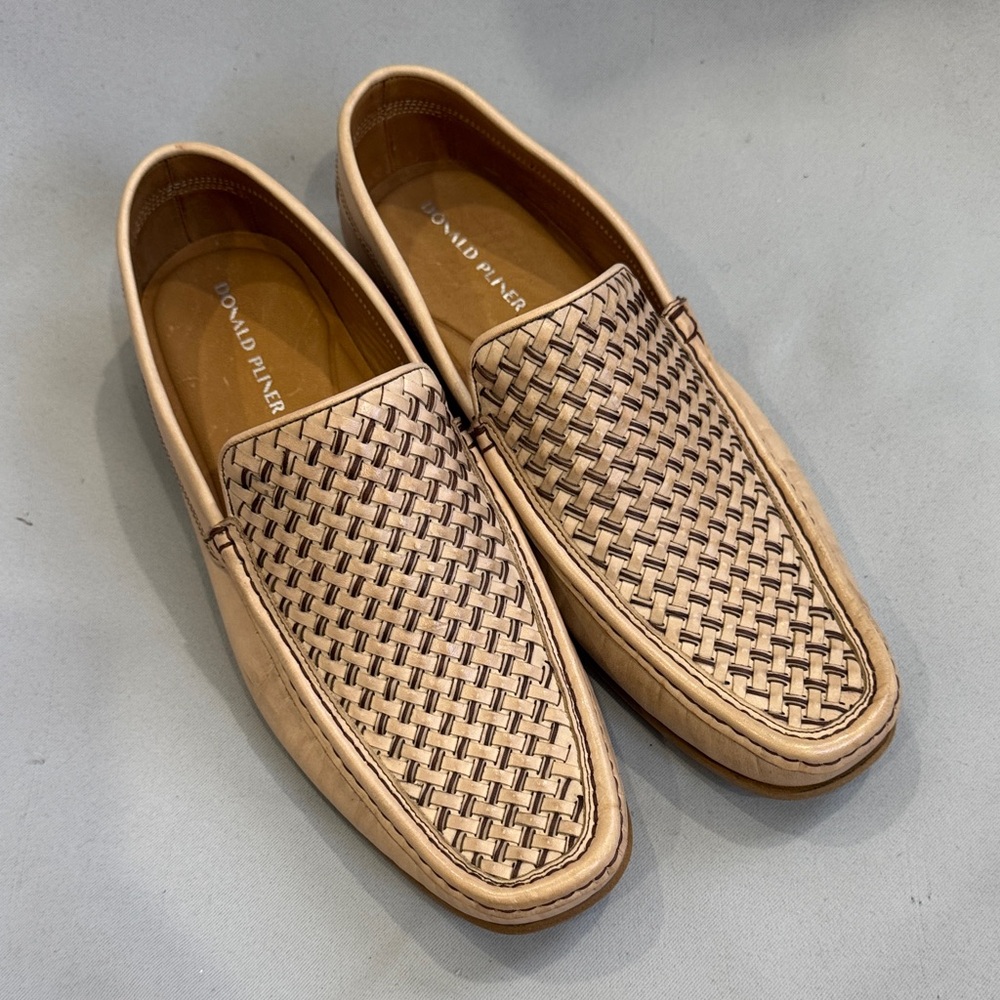 Donald J Pliner Men’s Woven Leather Slip-On Loafers – Size 10